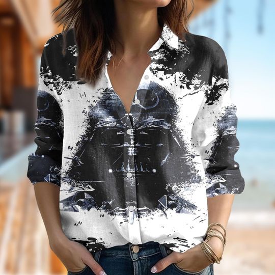 Marvel Darth Vader Women Blouses Shirt, Anakin Skywalker Casual Shirt, Cartoon For Women, Galaxy's Edge T-Shirt, Star Wars Family Trip Gift