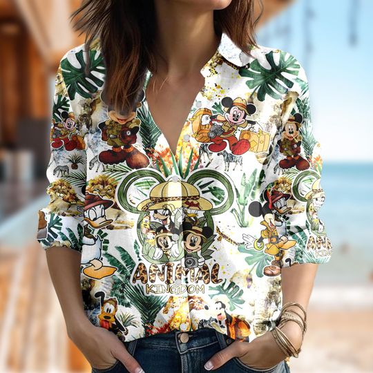 Discover Disney Mickey Mouse And Friends Jungle Adventure Aloha Shirt, Mickey Mouse Safari Theme 3D All Over Printed Shirt, Mouse  Summer Trip Shirt
