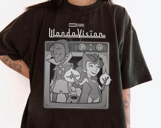 Marvel WandaVision Retro Cartoon TV Logo Shirt, Disneyland Family Matching Shirt, Marvel Comic Shirt, WDW Epcot Theme Park Shirt, MCU Fan
