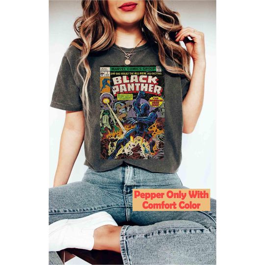 Vintage Marvel Black Panther Vintage Comic Book Shirt, Wakanda Forever Shirt, Marvel Fans Gift Tee, WDW Disneyland Family Holiday Trip