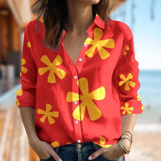 Disney Chip And Dale Cartoon Shirt, Chip n Dale Women Blouses Shirt, Cartoon Casual Long Sleeve Shirt, Magic Kingdom Cosplay Costume Tee