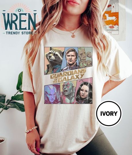 Retro Marvel Guardians of the Galaxy 3 Comfort Colors Shirt, Marvel Avengers Shirt, Super Hero Shirt, Marvel Movies 2024, Rocket, Starlord