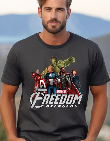 Discover Political Icon Unisex Softstyle T-Shirt, Trump, Kennedy, Musk, Gabbard Tee - Freedom Avengers, Patriotic Gift, Election Campaign Shirt,