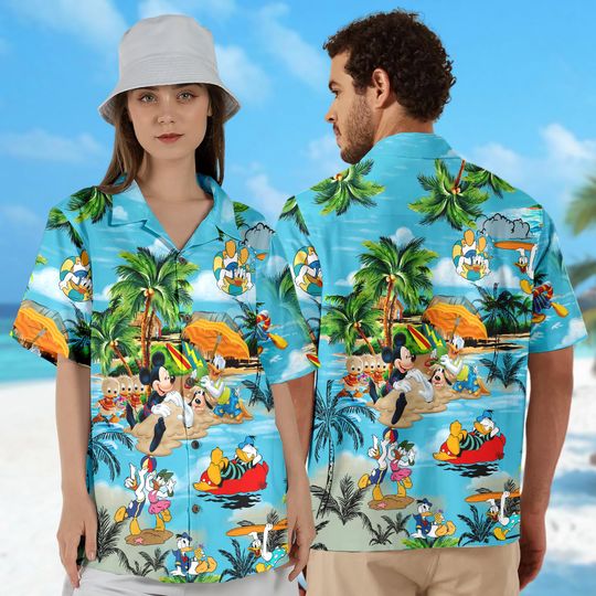 Disney Mickey Mouse And Friends Hawaiian Shirt, Goofy Theme Aloha Shirt, Disneyland Summer Vacation Shirt, Minnie Mouse Hawaii Shirt