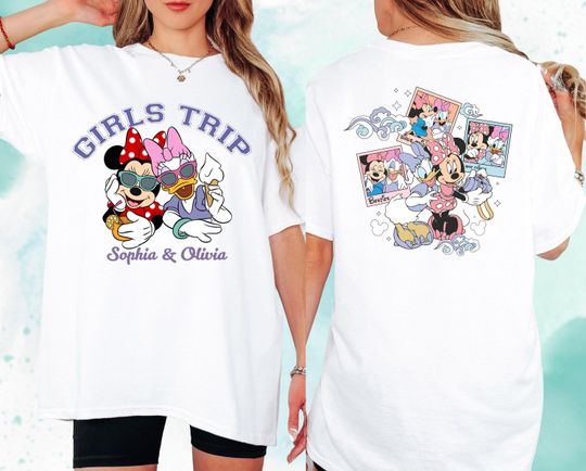 Discover Disney Minnie Daisy Shirt, Custom Disney Girls Trip Shirt, Minnie Mouse And Daisy Duck Besties Shirt, Disney Best Friend Kids Shirt