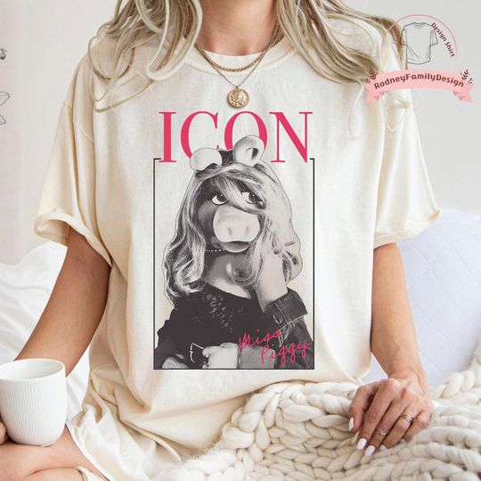 Disney Muppets Miss Piggy Icon Poster Comfort Colors Shirt, Family Matching Tee Disneyland Trip Gift Unisex Adult T-shirt Kid T-shirt