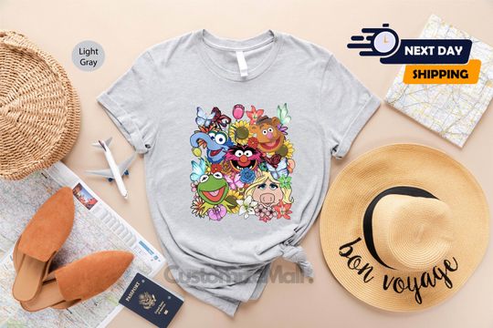 Muppets Cartoon Shirt, Muppets Floral Shirt, Kermit Shirt, Miss Piggy Aesthetic, Gonzo Retro Shirt, Animal Band Shirt, 70s Cartoon Shirt