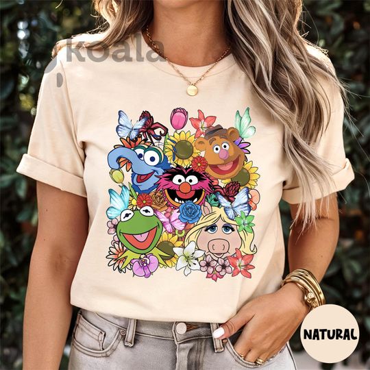 Disney Floral The Muppets Group Shirt, Kermit Frog Gonzo Animal Fozzie Bear Ms Piggy, Disneyland Matching Shirt, Disneyworld Shirt
