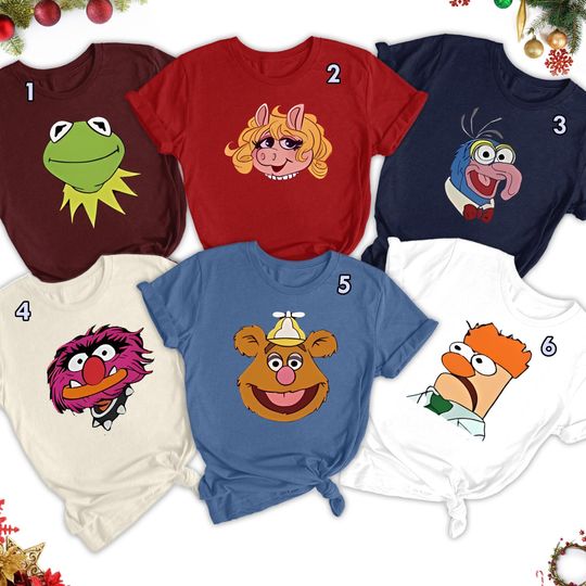 Retro The Muppets Show Matching Shirt, The Muppets Characters Group Halloween Custom Shirt, Funny Kermit Animal Miss Piggy Gonzo Group Tee