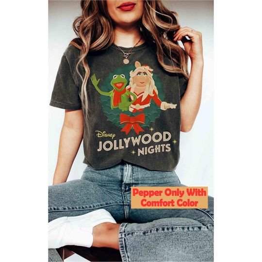 Disney The Muppets Show Jollywood Nights T-shirt, Kermit Frog And Miss Piggy Christmas Carol Shirt, Mickey's Very Merry Xmas Family Trip