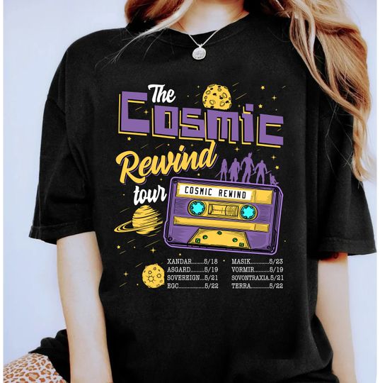The Cosmic Rewind Tour Cassette Shirt, Guardians of The Galaxy Shirt, Disneyland Family Matching Shirt, Marvel Comic Shirt, Disneyland Park