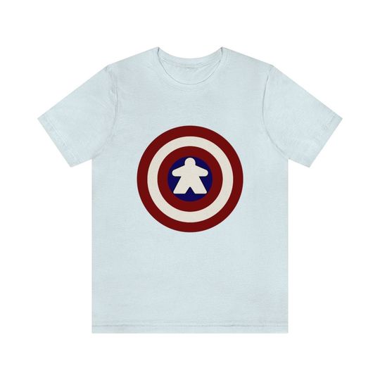 Captain America Meeple Tee | Marvel t-shirt | Meeple shirt | Captain America tee | Boardgame tshirt | Unisex graphic tee
