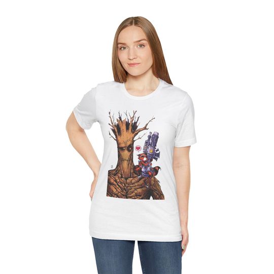Marvel T-Shirts, Rocket Raccoon and Groot Marvel T-Shirt, Unisex Tee, Geeky Graphic Top, Superhero Fan Shirt, Comic Book Lover Gift,