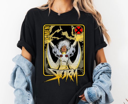 Marvel X-Men Storm Playing Card Comic Art T-Shirt, Marvel Superhero Shirt, Marvel Series Shirt Unisex Adult T-shirt Kid T-shirt