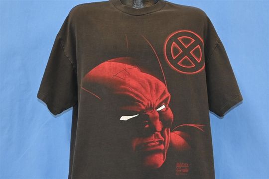90s Wolverine X-Men Marvel Comics Superhero Double-Sided t-shirt Large