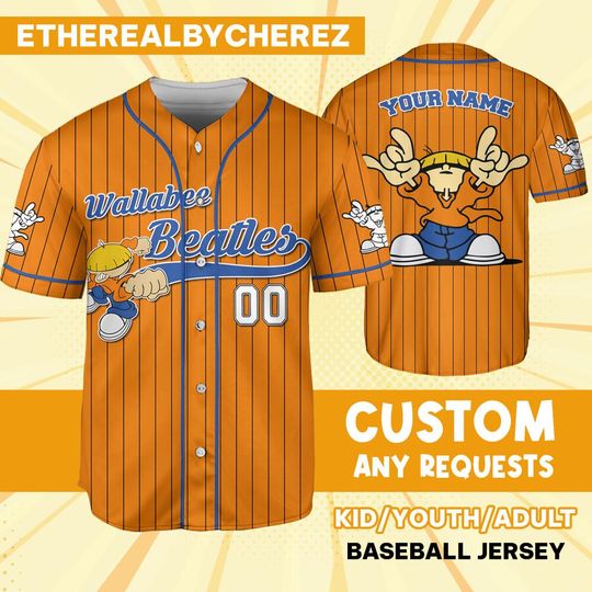 Discover Personalize Wallabee Beatles Jersey Orange Blue, Cartoon Team Outfit