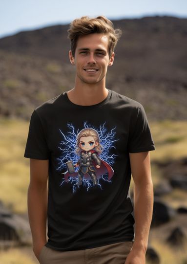 Discover Chibi Thor Tshirt, Thor t-shirt, Marvel tshirt, tee, shirt, Chibi top, cute kawaii tshirt, comfortable tshirt, great gift