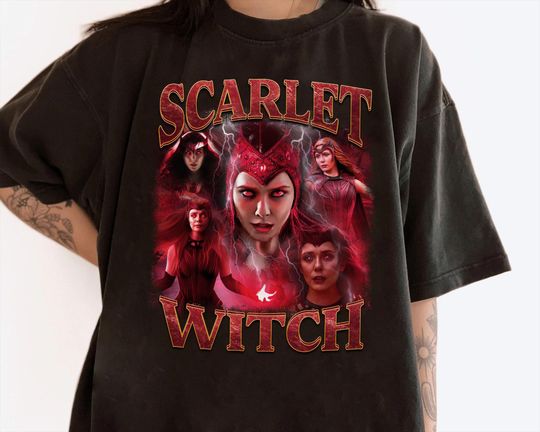 Marvel Scarlet Witch Poster Graphic Portrait Elizabeth Olsen Shirt, Disneyland Family Matching Shirt, Marvel Comic Shirt