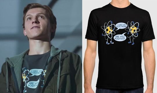 Tom Holland I Lost An Electron Cool Science T-Shirt, Spider-Man Shirt, Men's and Women's Sizes (col-107)