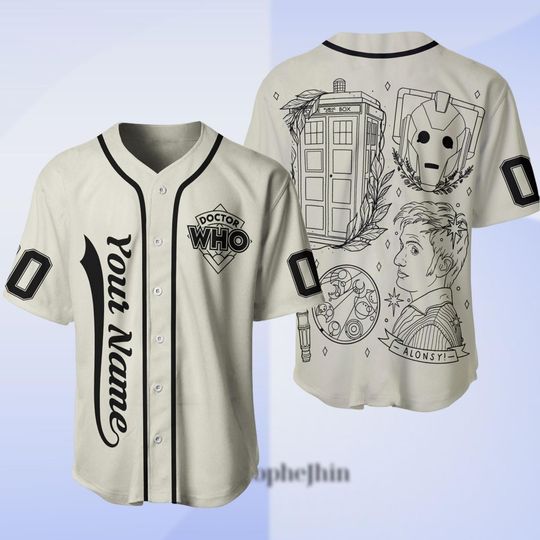 Personalized Doctor Who Movie Baseball Jersey, Doctor Who Lost in Time and Space Jersey Shirt, Movie Series Shirt, Police Box Shirt