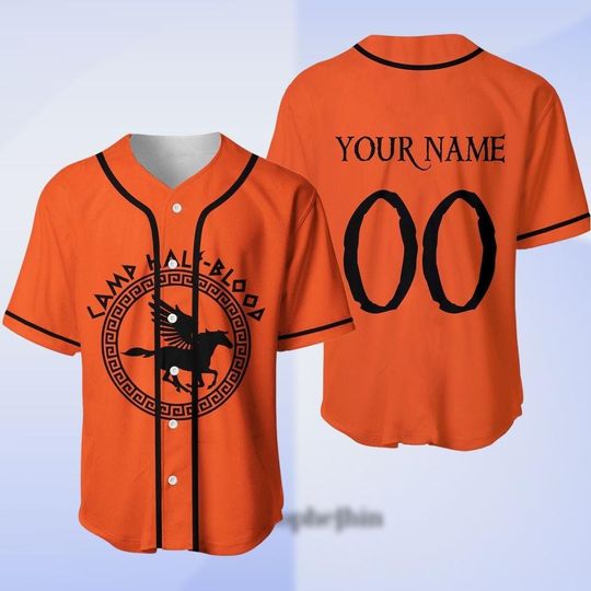 Pegasus Camp Half Blood Jersey, Percy Jackson Fan Shirt, Demigod Orange Baseball Tee, Custom Greek Mythology Gift, Book Lover Outfit