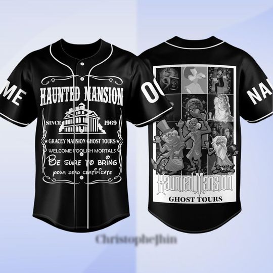 Discover Custom Haunted Mansion Baseball Jersey, Vintage Haunted Mansion Jersey Shirt, Haunted Mansion 1969 Shirt, Stretching Room Jersey