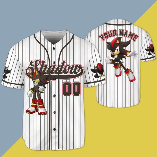 Personalized Shadow The Hedgehog Baseball Jersey, Custom Disney Shadow Jersey Shirt, Custom Kid Youth Adult Disney Jersey