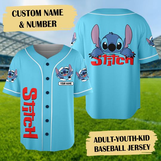Discover Cute Blue Dog Baseball Jersey, Custom Name Baseball Jersey, Cartoon Movie Jersey Shirt Gift, Blue Dog Jersey, Magic World Jersey, Dog Gift