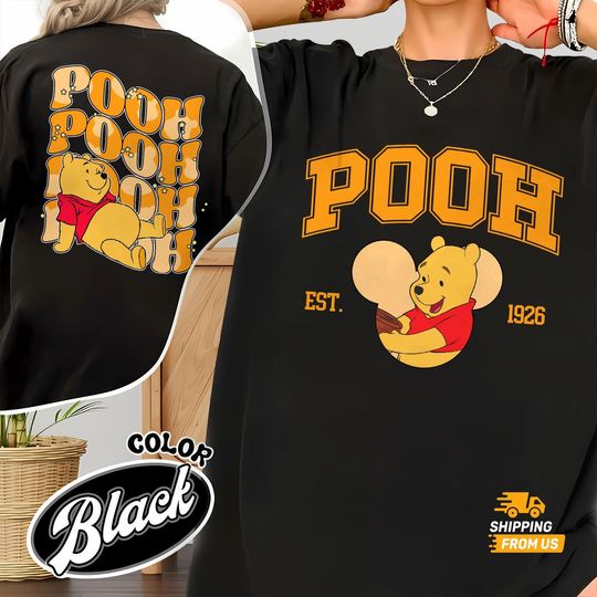 Comfort Colors Disney Pooh Tshirt, Winnie The Pooh Shirt For Women, Pooh 2 Sided Unisex Shirt, Magic Kingdom Tee, Disneyworld Shirt