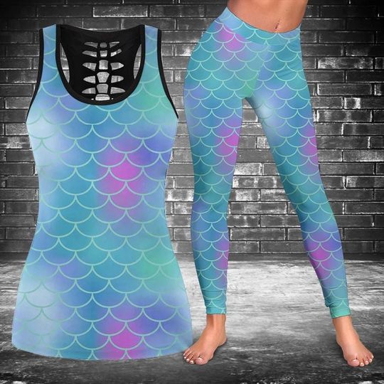 Fish Skin Hollow Tank Top Or Legging