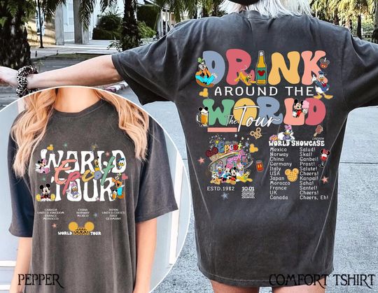 Discover Disney Epcot World Tour Tee, Disneyland Tee, Drink Around The World Tee, World Traveler Food and Wine Festival Shirt, Drinking Squad Tee