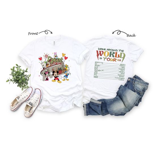 Discover Disney Epcot World Tour Shirt, Retro Disney Epcot Shirt, Mickey And Friends, Epcot Center 1982 Shirt, Drinking Around The World,Disney Shirt