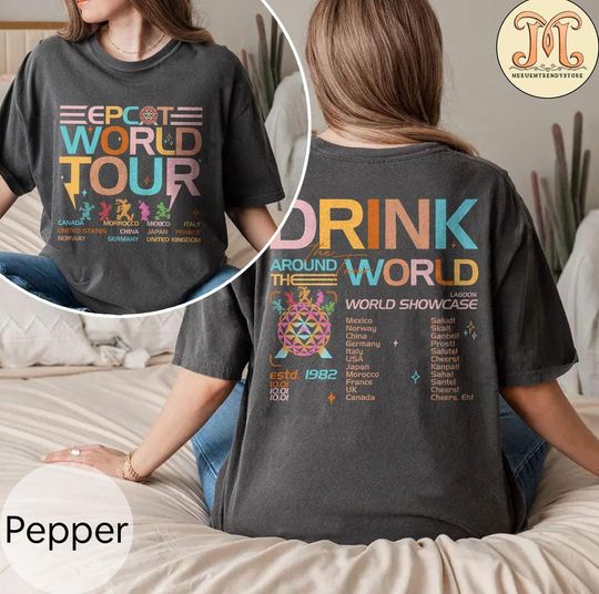 Disney Epcot World Tour Shirt, Drink Around The World Shirt, Disneyland Shirt, World Traveler Food And Wine Festival Shirt, Drinking Shirt