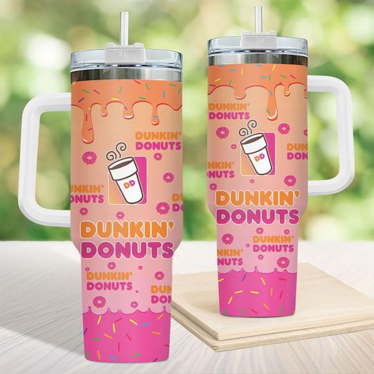 Dunkin Donuts 40oz Tumbler, Just Donut Stainless Tumbler, Coffee Lover Tumbler, Dunkin Donuts Lovers Steel Tumbler, Donut Coffee Cup
