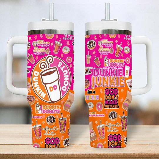 Just Donut Coffee Tumbler, Coffee Addict Stainless Tumbler, Dunkin Donuts 40oz Tumbler, Dunkin Donuts Steel Tumbler, Donut Tumbler Cup