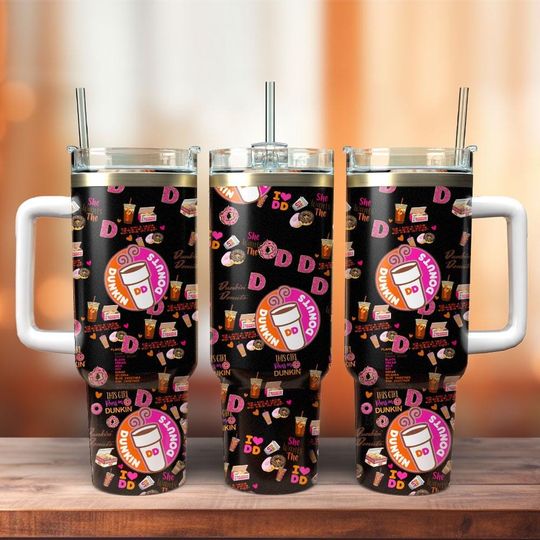 Dunkin Donuts 40oz Tumbler, Dunkin Donuts Stainless Tumbler, Coffee Addict Tumbler, Donut Coffee Steel Tumbler, Just Donut Tumbler Cup