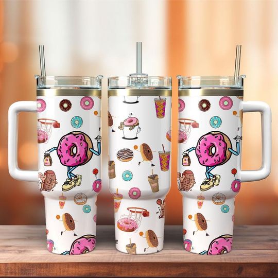 Dunkin Donuts 40oz Tumbler, Just Donut Coffee Tumbler, Coffee Addict Tumbler, Dunkin Donuts Lovers Steel Tumbler, Donut Coffee Tumbler