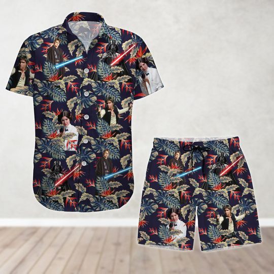 Star War Shirt, Disney Movie Button Shirt And Shorts, Dadalorian Dad Shirt, Summer Hawaiian Shirt, Beach Shirt, Aloha Tropical Shirt