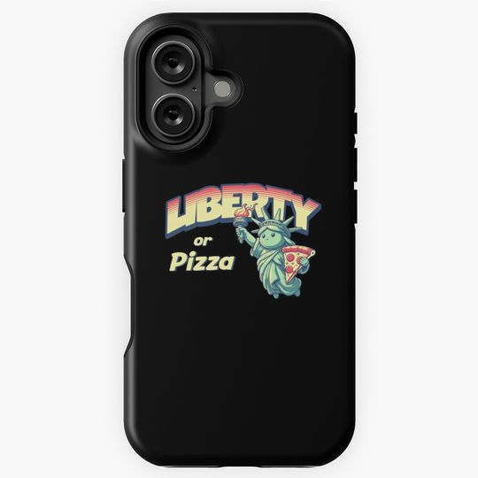 Liberty or Pizza Funny Statue of Liberty Eating Pizza iPhone Case