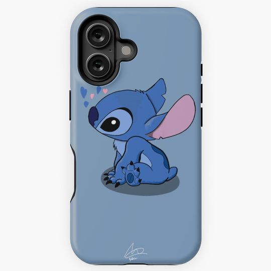 Discover Stitch in love | Blue background | cover for iphone & Samsung iPhone Case