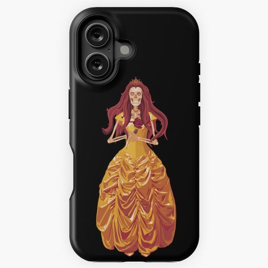 Princess Belle Skeleton with Rose, Beauty and the Beast, Dark Academia iPhone Case