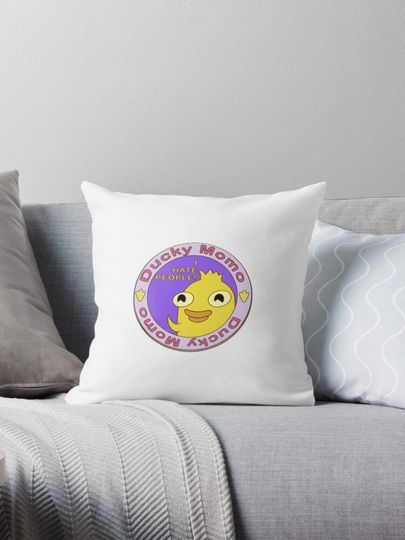 Ducky Momo I Hate People plate Pillow