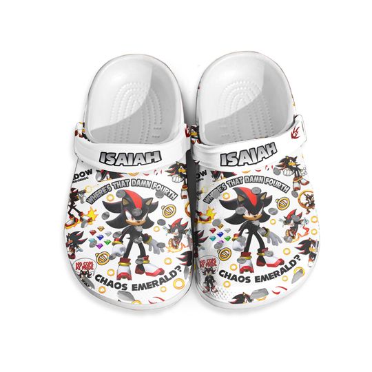 Cool Shadow The Hedgehog White Clogs For And Adults
