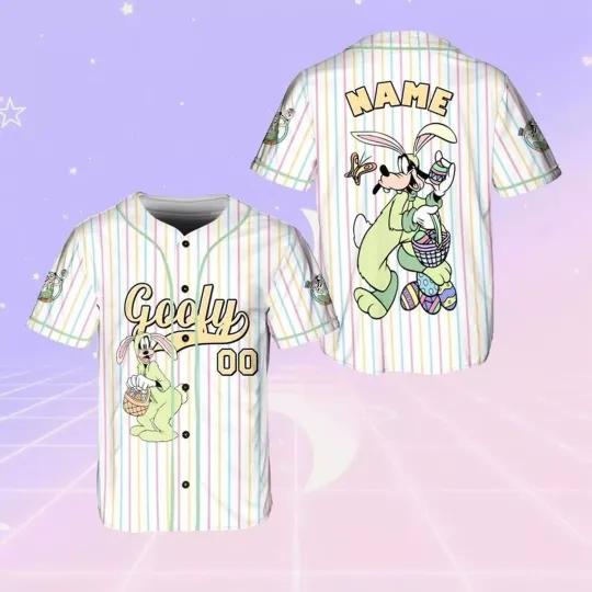 Discover Personalized Goofy Costume Easter Bunny Easter Eggs Hunt Baseball Jersey Shirt!!