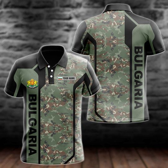Bulgaria Symbol Camouflage Customize Polo Shirts