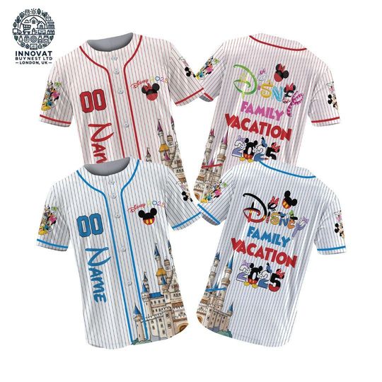 Discover Personalized Disney Vacation 2025 Baseball Jerseys, Disney Family Shirts, Disney Trip, Disney Team Jerseys, Disneyworld Shirt, Disney Castle