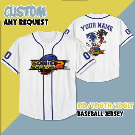 Discover Personalized Sonic Adventure 2 Baseball Jersey, Sonic and Shadow Baseball Jersey, Sonic Party Jersey, Shadow Birthday Gift