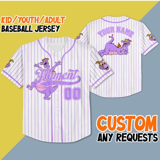 Discover Custom Figment Little Spark Baseball Jersey, Custom Disney Figment Baseball, Disney Baseball Jersey, Gift For Fan Disney