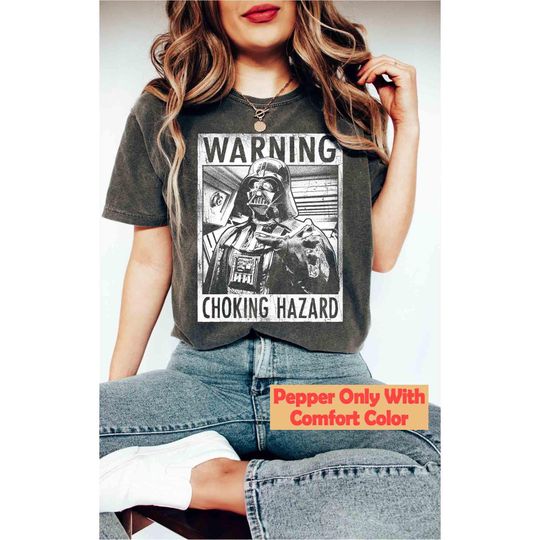 Retro Star Wars Warning Choking Hazard Darth Vader T-shirt,  Disney Galaxy's Edge Trip Shirt, Disneyland Family Holiday 2025 Vacation Trip