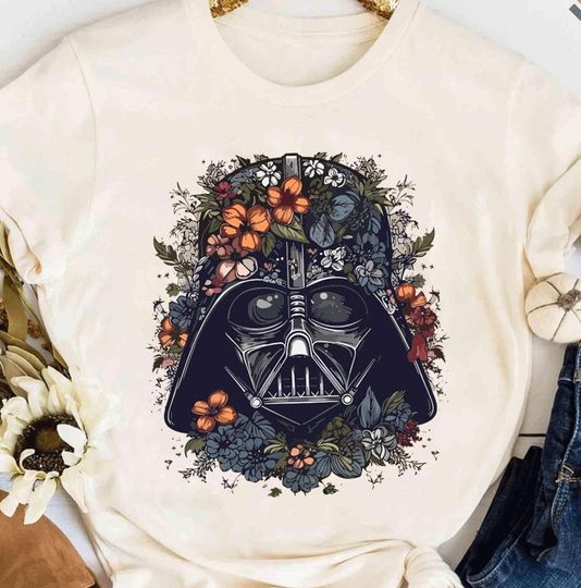 Discover Star Wars Darth Vader Face Interleaved Floral Shirt, Star Wars Celebration, Star Wars Birthday Shirt, Galaxy's Edge, May the 4th Be With You